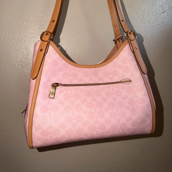 COACH Pink Powder Erin Signature Canvas Hobo Shoulder Bag - Picture 8 of 9